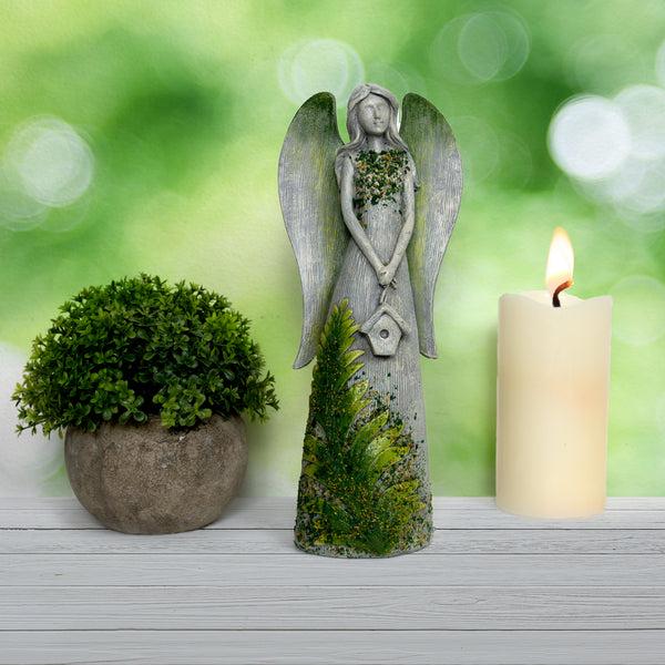 Pavilion Gift Company Birdhouse 8.75" Angel Holding A Birdhouse