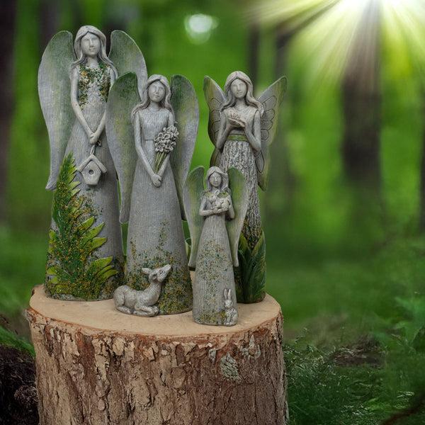 Pavilion Gift Company Birdhouse 8.75" Angel Holding A Birdhouse