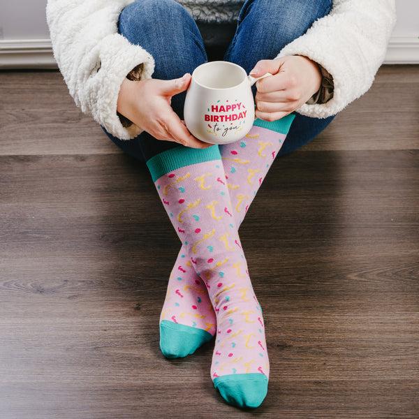 Pavilion Gift Company Birthday 15.5 Oz Mug And Sock Set