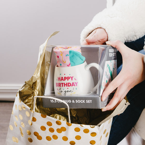 Pavilion Gift Company Birthday 15.5 Oz Mug And Sock Set