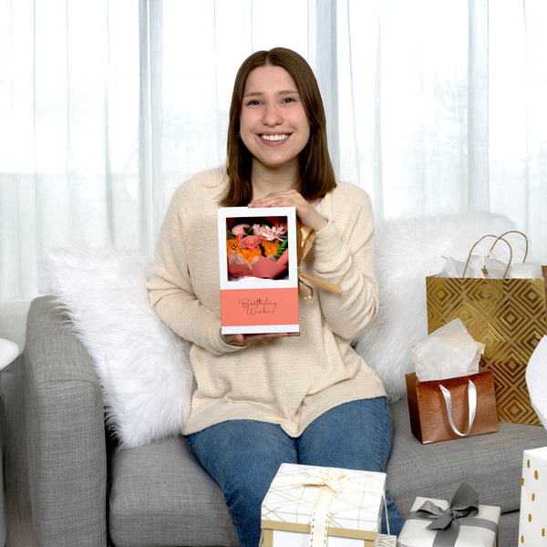 Pavilion Gift Company Birthday Coral Preserved Floral Bouquet