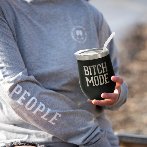 Pavilion Gift Company Bitch Mode 12 Oz Stemless Travel Tumbler With Straw