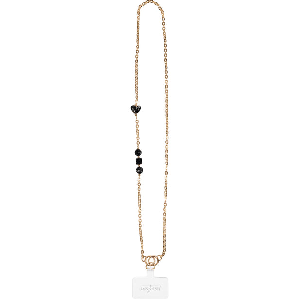 pavilion gift company Black Crystal Crossbody Beaded Gold Phone Chain