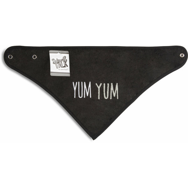 Pavilion Gift Company Black Yum Yum Reversible Handkerchief Bib