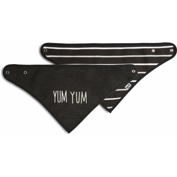 pavilion gift company Black Yum Yum Reversible Handkerchief bib
