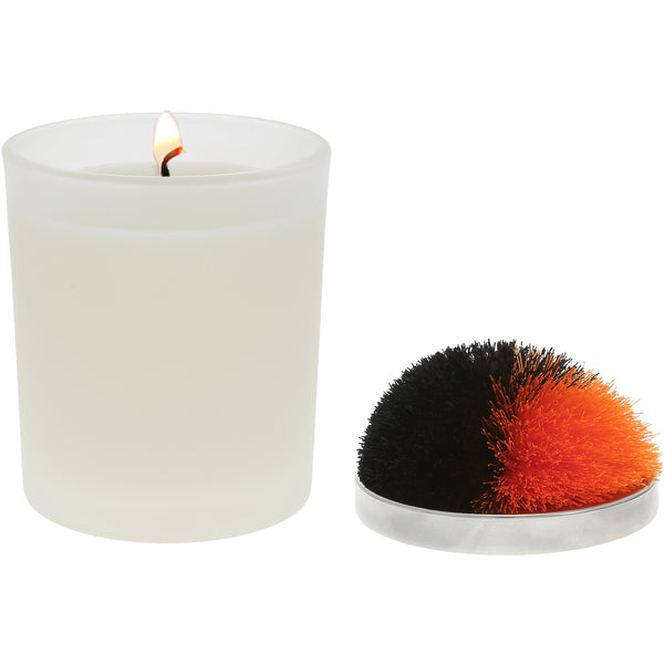 pavilion gift company Blank Black & Orange - 5.5 oz - 100% Soy Wax Candle with Pom Pom Lid Scent: Tranquility