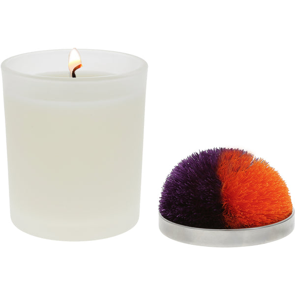 pavilion gift company Blank Purple & Orange - 5.5 oz - 100% Soy Wax Candle with Pom Pom Lid Scent: Tranquility