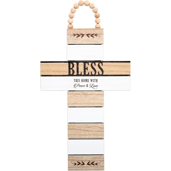 pavilion gift company Bless 9.75" x 18" Hanging Cross Plaque