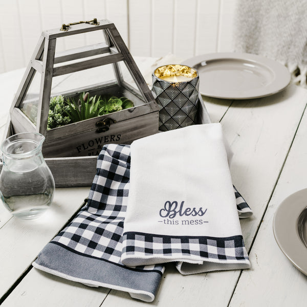 Pavilion Gift Company Bless Tea Towel Gift Set (2 - 19.75" X 27.5")