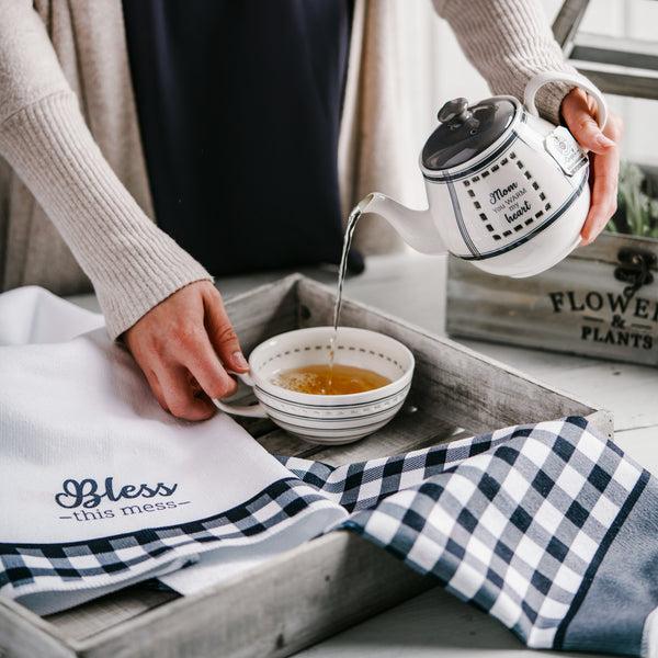Pavilion Gift Company Bless Tea Towel Gift Set (2 - 19.75" X 27.5")