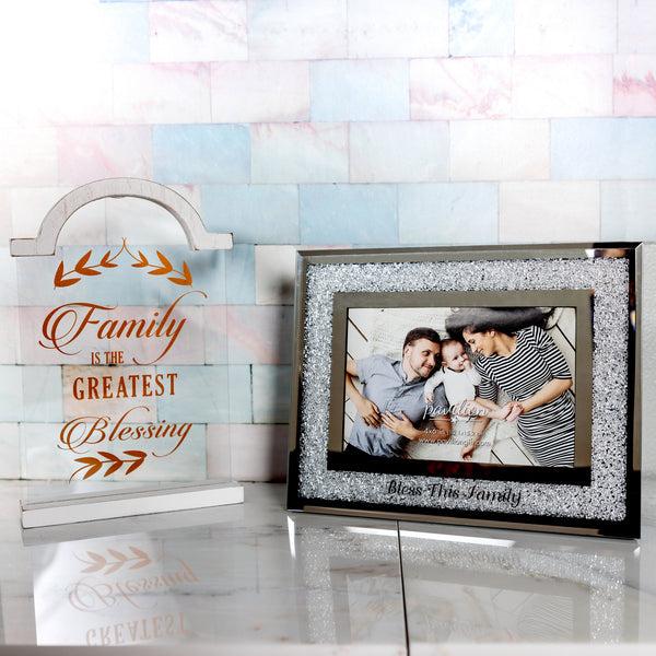 Pavilion Gift Company Bless This Family 7.25" X 9.25" Frame (Holds 4" X 6" Photo)
