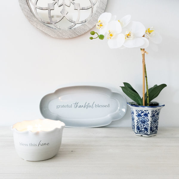 Pavilion Gift Company Bless This Home 11 Oz - 100% Soy Wax Reveal Candle Scent: Tranquility