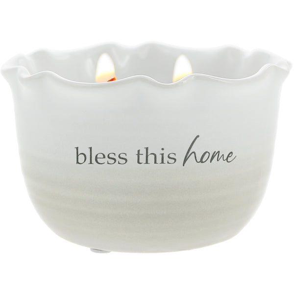 pavilion gift company Bless This Home 11 oz - 100% Soy Wax Reveal Candle Scent: Tranquility