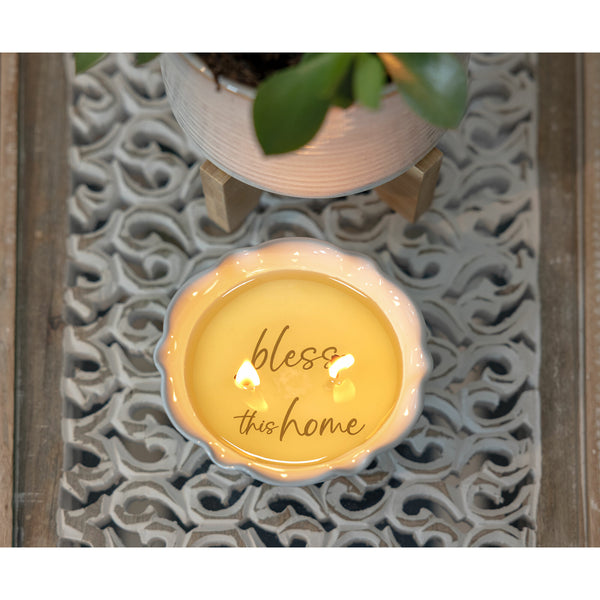 Pavilion Gift Company Bless This Home 11 Oz - 100% Soy Wax Reveal Candle Scent: Tranquility