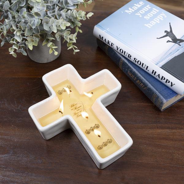 Pavilion Gift Company Bless This Home 12 Oz - 100% Soy Wax Reveal 5 Wick Candle Scent: Tranquility