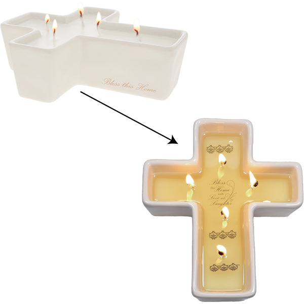 pavilion gift company Bless This Home 12 oz - 100% Soy Wax Reveal 5 Wick Candle Scent: Tranquility