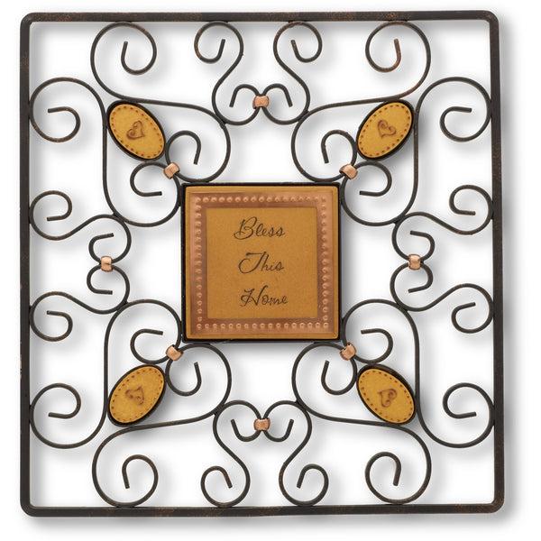 pavilion gift company Bless this home 12" x 12" Square Wall Hanging