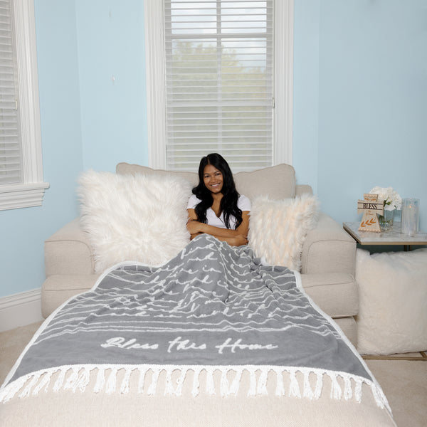 Pavilion Gift Company Bless This Home 50" X 60" Inspirational Plush Blanket