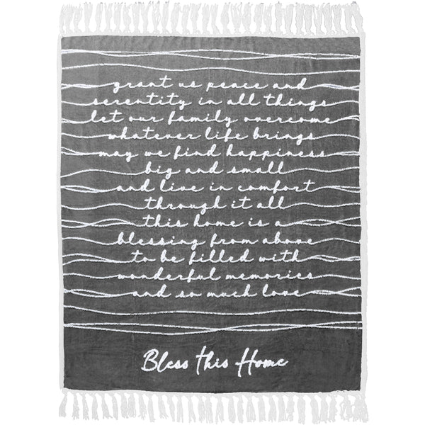 pavilion gift company Bless This Home 50" x 60" Inspirational Plush Blanket