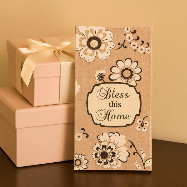 Pavilion Gift Company Bless This Home 7" X 3.5" Canvas Plaque