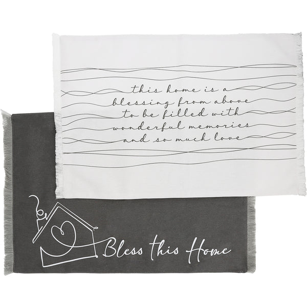 pavilion gift company Bless This Home Cotton Placemats (Set of 2)