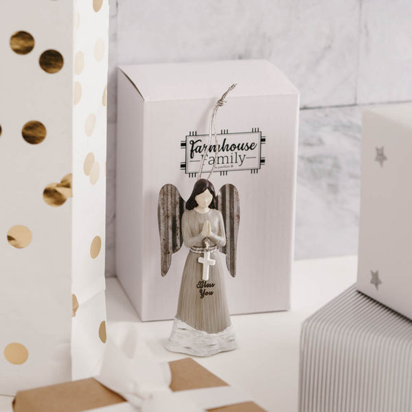 Pavilion Gift Company Bless You 4.5" Angel Holding Cross Ornament