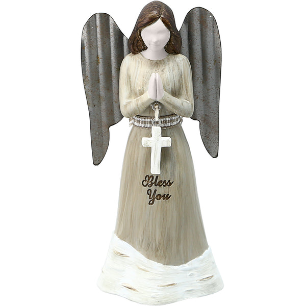 pavilion gift company Bless You 4.5" Angel Holding Cross Ornament