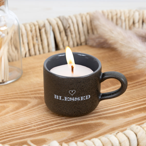 Pavilion Gift Company Blessed 2 Oz Mini Mug 100% Soy Wax Candle Scent: Tranquility
