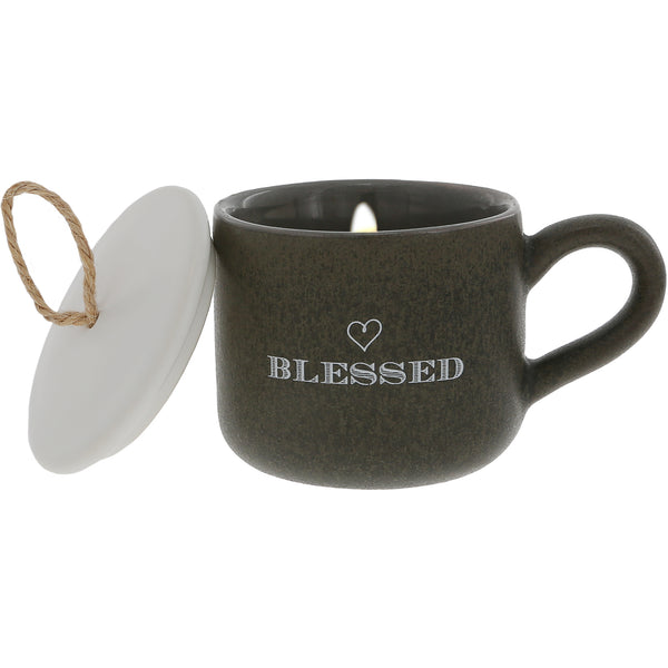 pavilion gift company Blessed 2 oz Mini Mug 100% Soy Wax Candle Scent: Tranquility