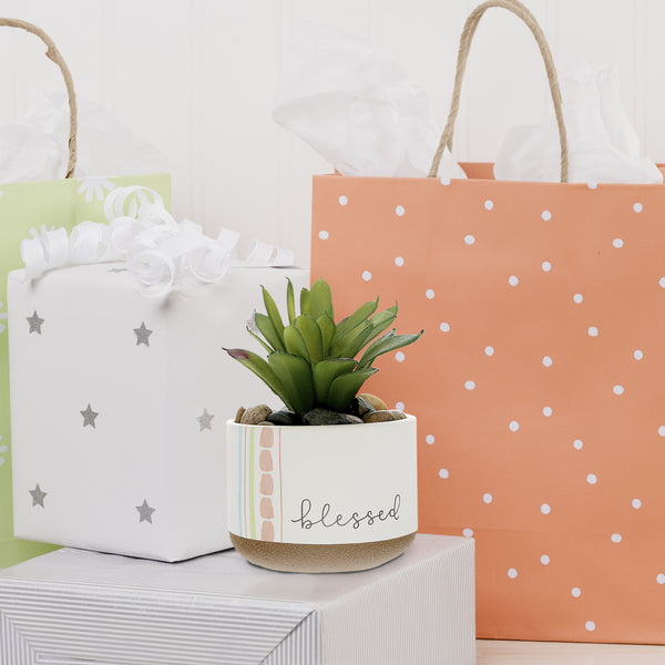 Pavilion Gift Company Blessed 5" Artificial Potted Plant