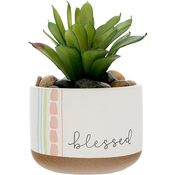 pavilion gift company Blessed 5" Artificial Potted Plant