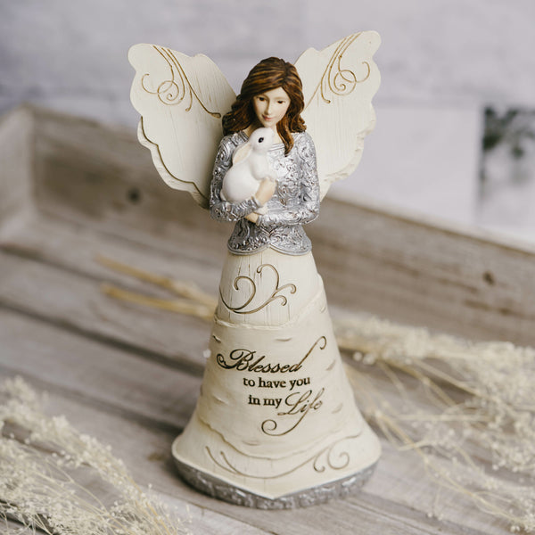 Pavilion Gift Company Blessed 7.5" Angel Holding Bunny