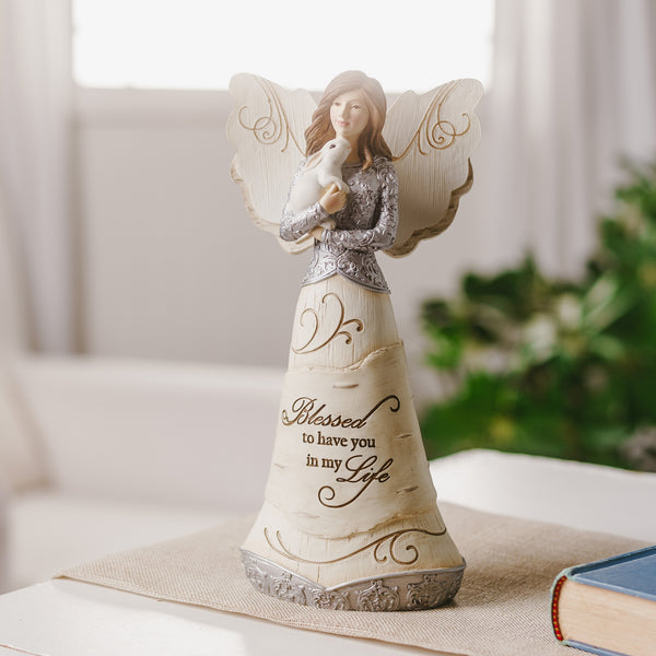 Pavilion Gift Company Blessed 7.5" Angel Holding Bunny
