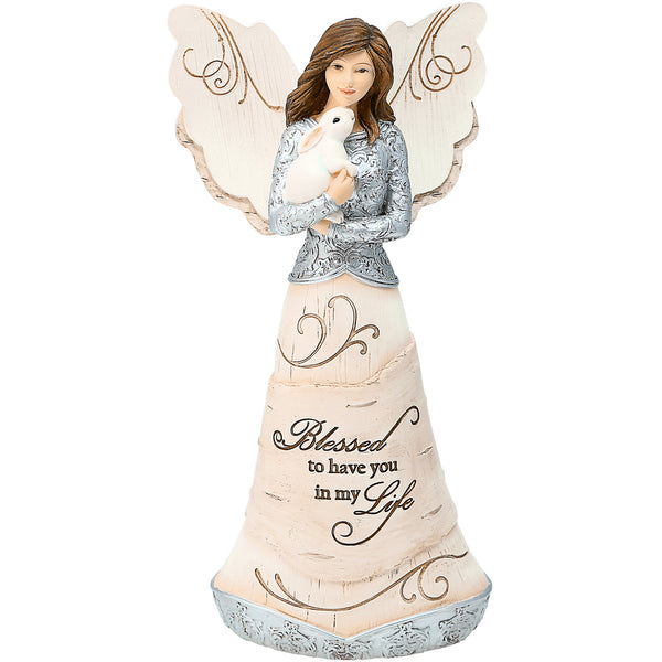pavilion gift company Blessed 7.5" Angel Holding Bunny