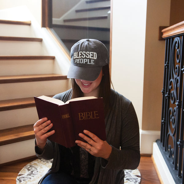 Pavilion Gift Company Blessed Dark Gray Adjustable Hat