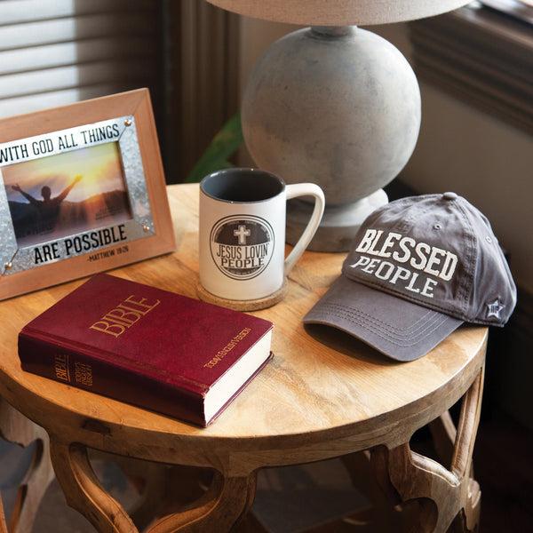 Pavilion Gift Company Blessed Dark Gray Adjustable Hat