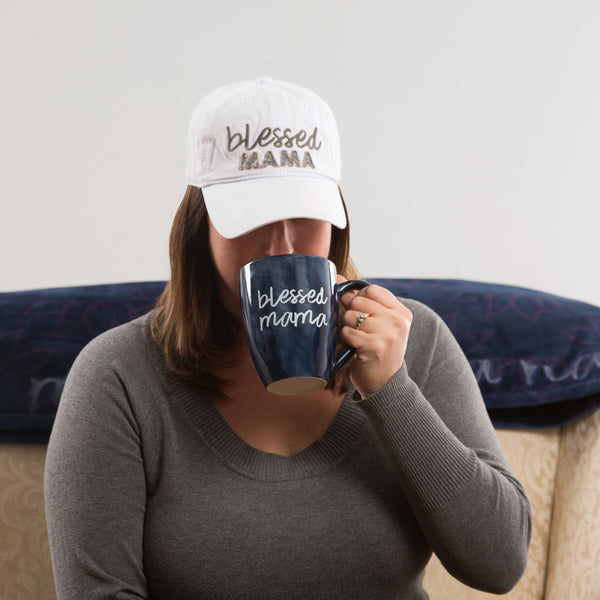 Pavilion Gift Company Blessed Mama White Adjustable Hat