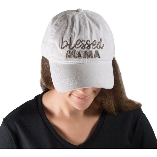 Pavilion Gift Company Blessed Mama White Adjustable Hat