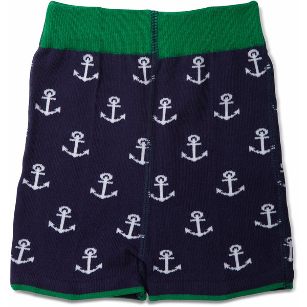 Pavilion Gift Company Blue And Green Whale 12-24 Months Baby Shorts