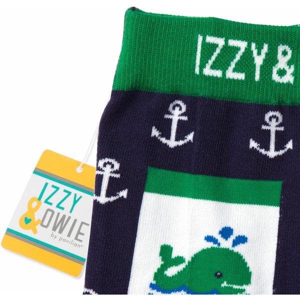 Pavilion Gift Company Blue And Green Whale 12-24 Months Baby Shorts
