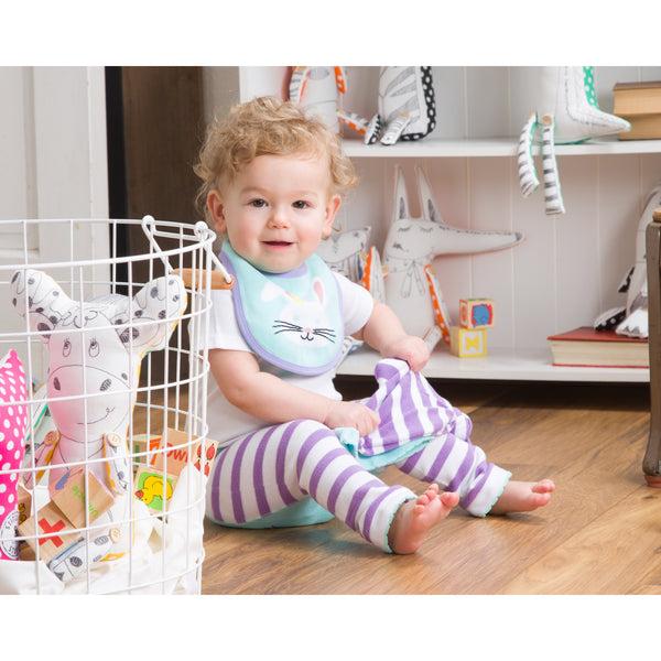 Pavilion Gift Company Blue And Lavender Stripe One Size Fits All Baby Hat