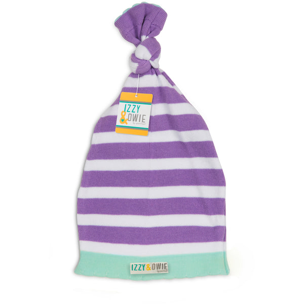 Pavilion Gift Company Blue And Lavender Stripe One Size Fits All Baby Hat