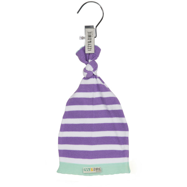 Pavilion Gift Company Blue And Lavender Stripe One Size Fits All Baby Hat