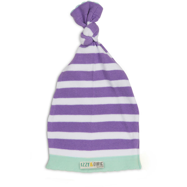pavilion gift company Blue and Lavender Stripe One Size Fits All Baby Hat