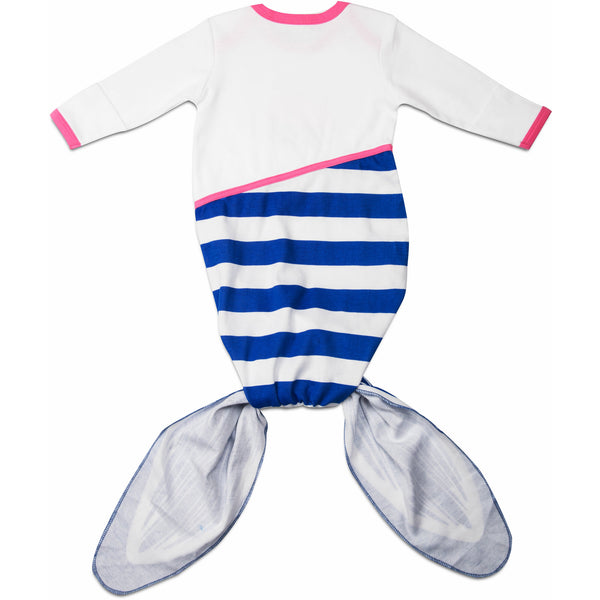 Pavilion Gift Company Blue And Pink Whale 0-9 Months Knotted Onesie