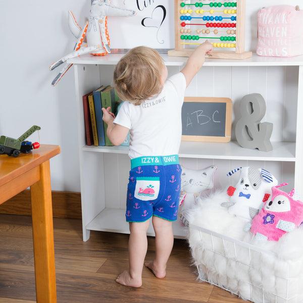 Pavilion Gift Company Blue And Pink Whale 6-12 Months Baby Shorts