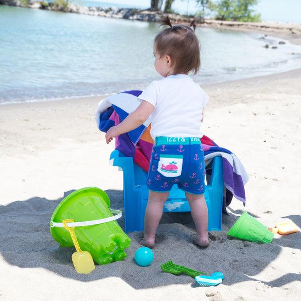 Pavilion Gift Company Blue And Pink Whale 6-12 Months Baby Shorts
