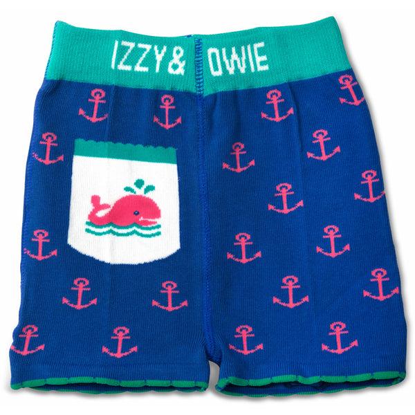 pavilion gift company Blue and Pink Whale 6-12 Months Baby Shorts