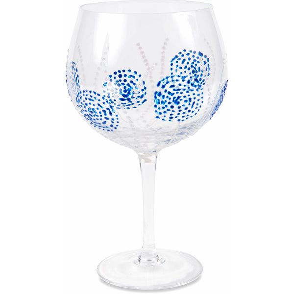 Pavilion Gift Company Blue Circles 24 Oz Hand Decorated Glass