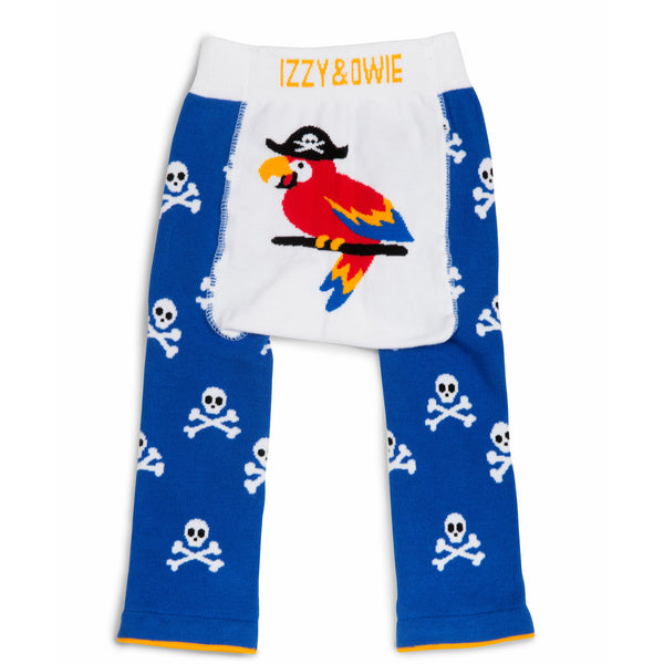 pavilion gift company Blue Pirate Parrot 6-12 Months Baby Leggings